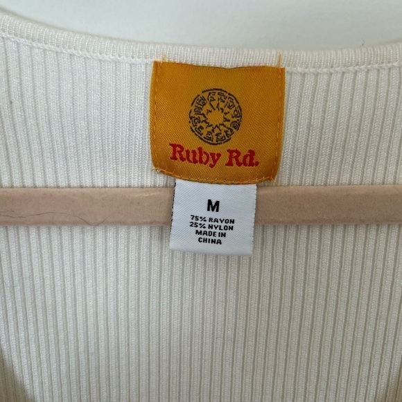 Ruby Rd Beaded White Tank‎ Top size (M) - Picture 3 of 6